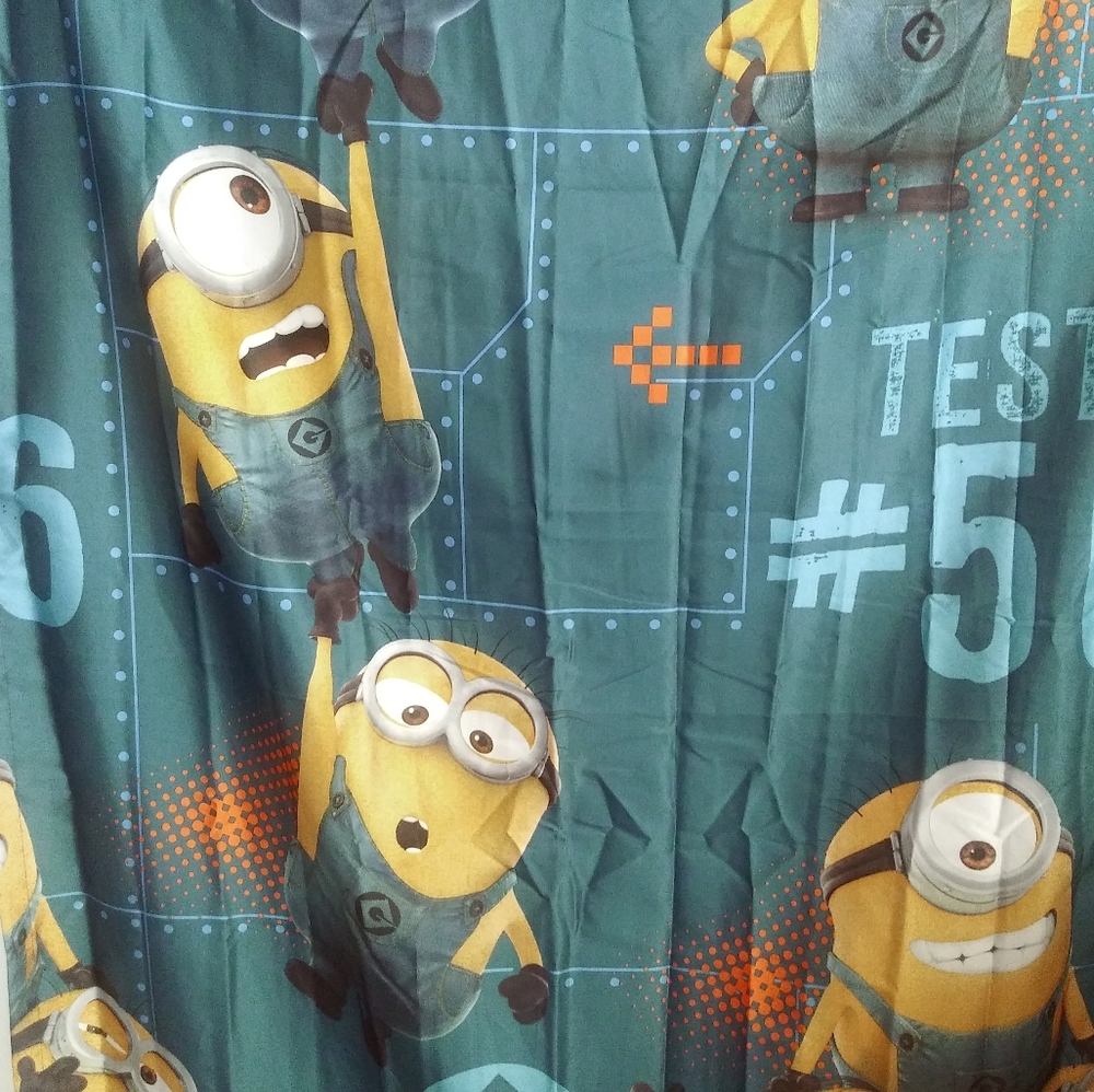 FINAL SALE ✨ 🔥Despicable Me Drape - Curtain  40' x 62' Teal Minion Print
